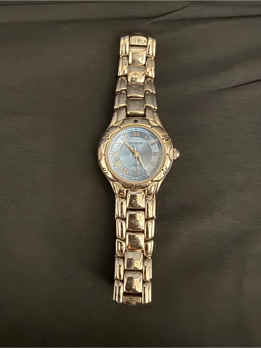 Armitron Women's Silver-Tone Bracelet Watch with Blue Dial